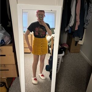 Forever 21 corduroy Yellow Button-Up Skirt